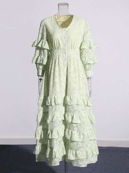 Kaja Ruffle Midi Dress - Fashion Pov