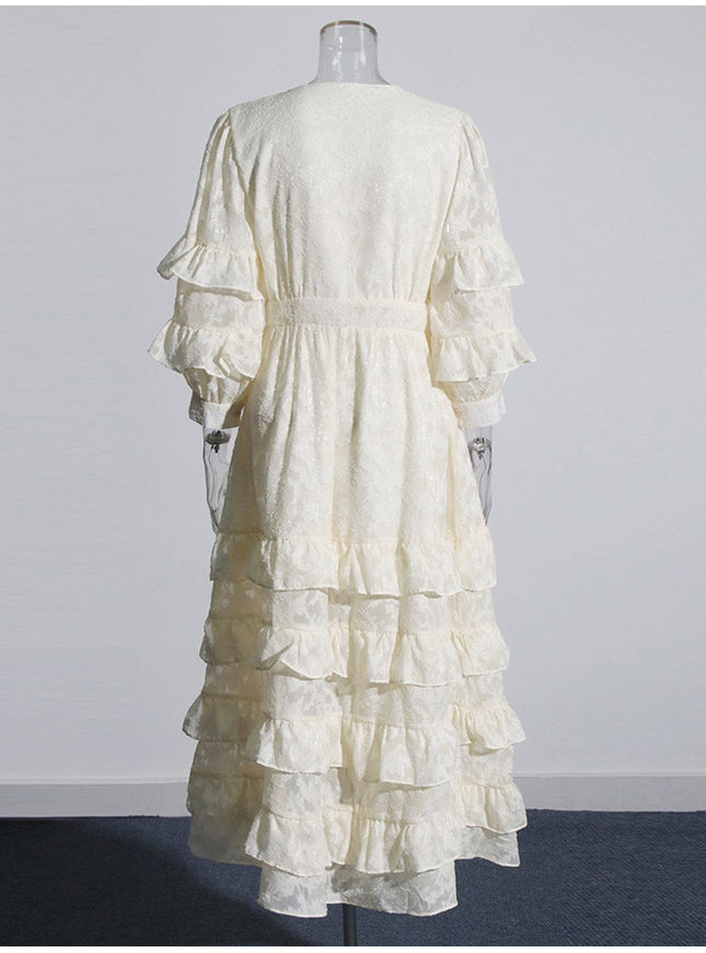 Kaja Ruffle Midi Dress - Fashion Pov