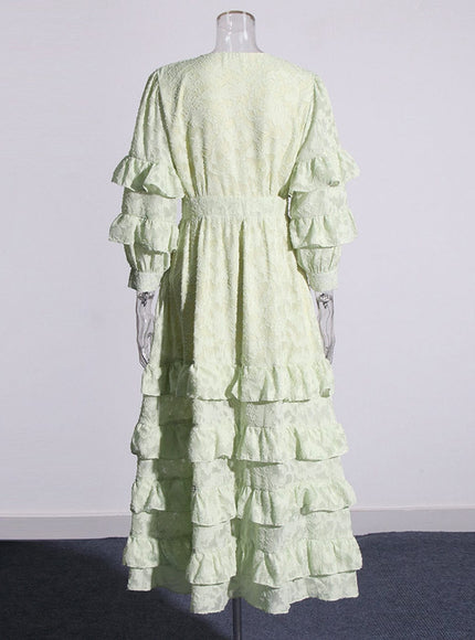 Kaja Ruffle Midi Dress - Fashion Pov