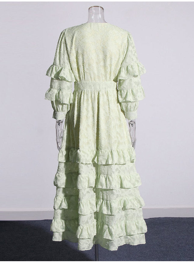Kaja Ruffle Midi Dress - Fashion Pov