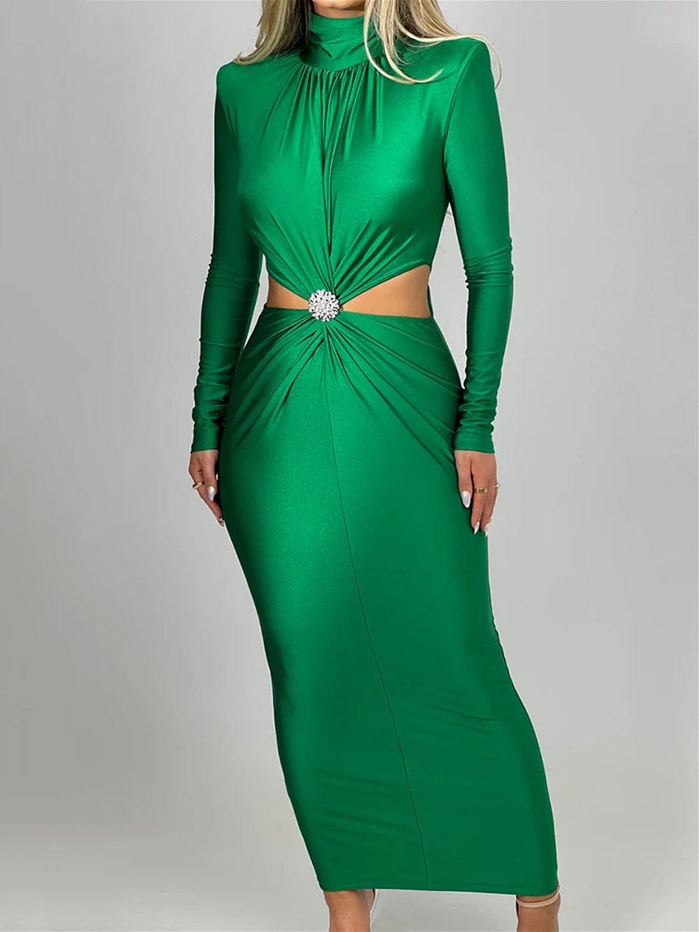 Kara Bodycon Hollow Out Maxi Dress - Fashion Pov