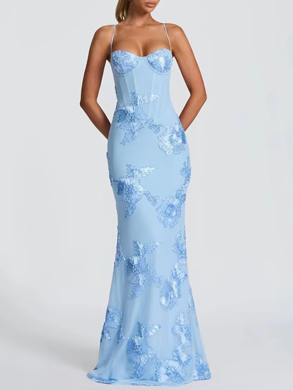 Karina Floral Corset Gown Dress - Fashion Pov