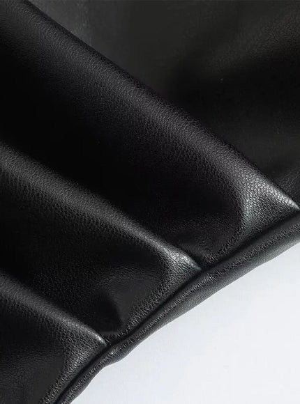 Karisa PU Leather Mini Slip Dress - Fashion Pov