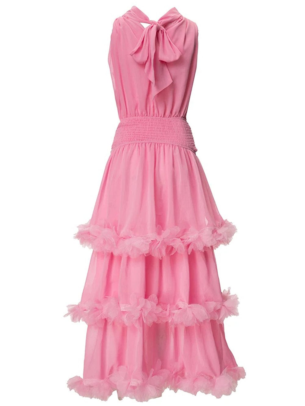 Katie Sleeveless Elastic Ruffle Maxi Dress - Fashion Pov