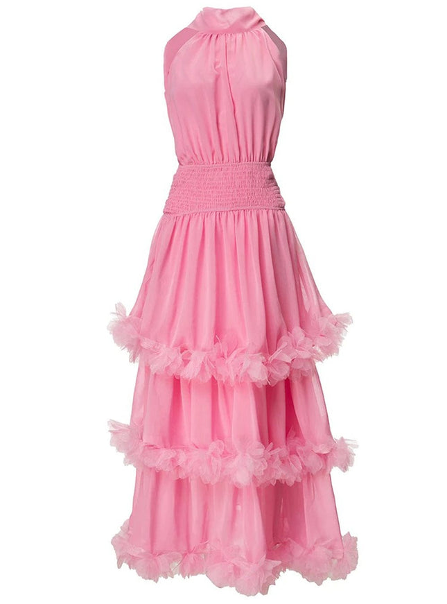 Katie Sleeveless Elastic Ruffle Maxi Dress - Fashion Pov