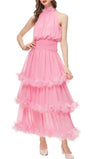 Katie Sleeveless Elastic Ruffle Maxi Dress - Fashion Pov