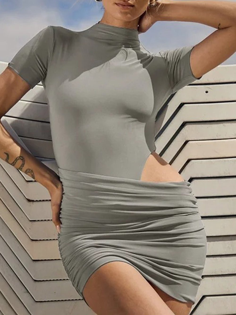 Kayla Short Sleeve Mini Dress - Fashion Pov