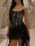 Kaylee Off Shoulder Strapless Mini Dress - Fashion Pov