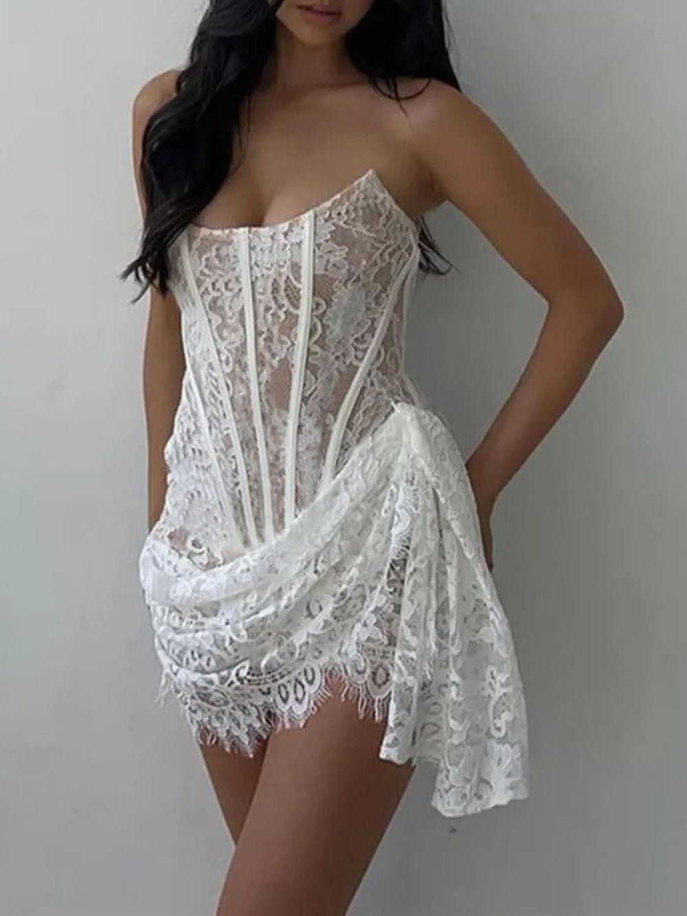 Kaylee Off Shoulder Strapless Mini Dress - Fashion Pov