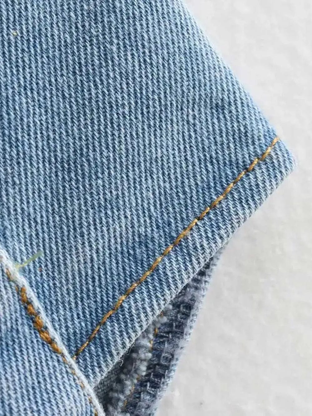 Kiara Cropped Denim Mini Shirt - Fashion Pov