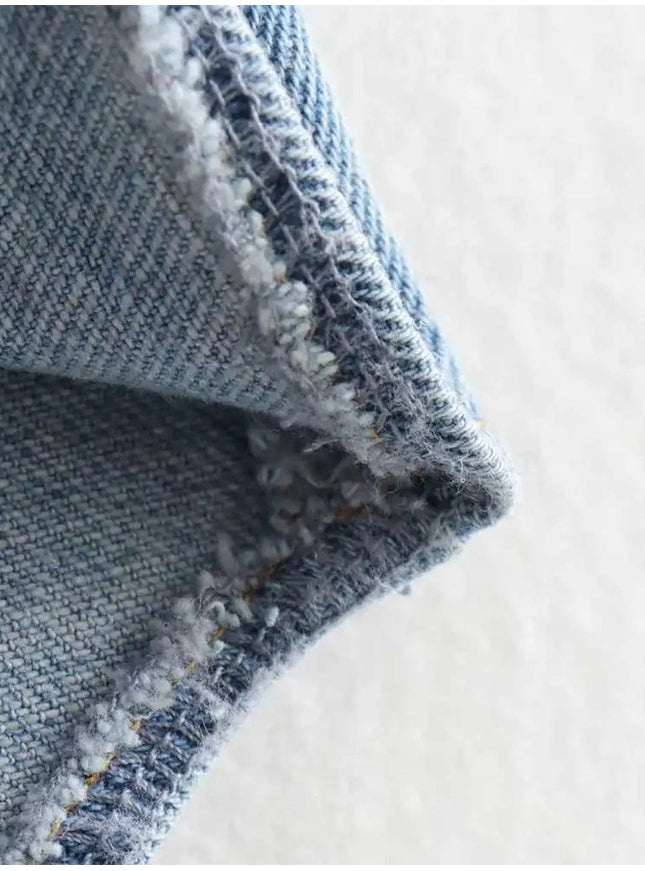 Kiara Cropped Denim Mini Shirt - Fashion Pov