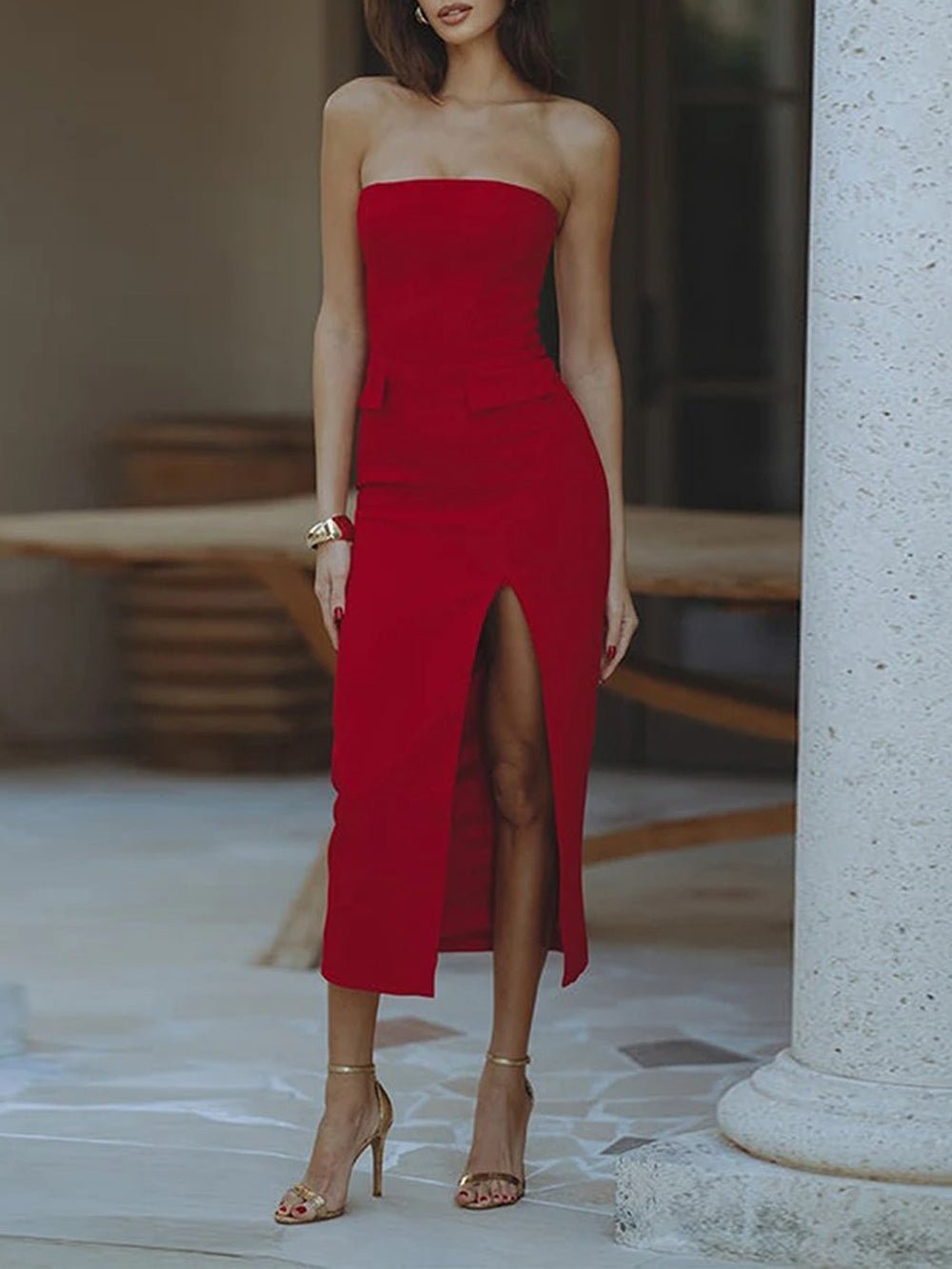 kimberly red dress SAMPLE SALE Nadine Merabi Kimberly Red Dress