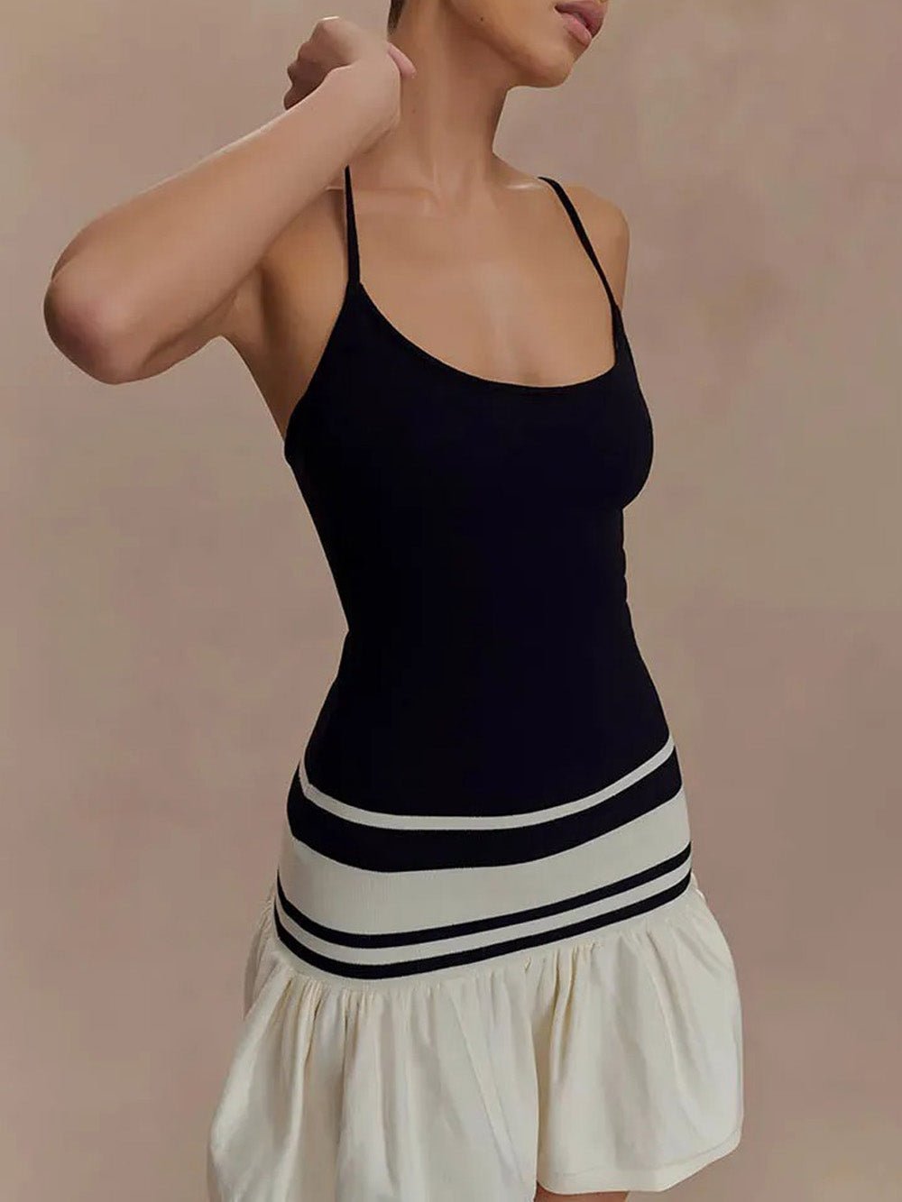 Lana Striped Ruffle Mini Dress - Fashion Pov