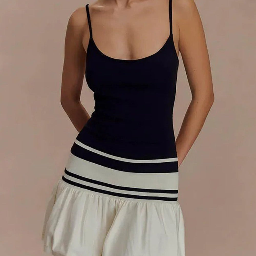 Lana Striped Ruffle Mini Dress - Fashion Pov