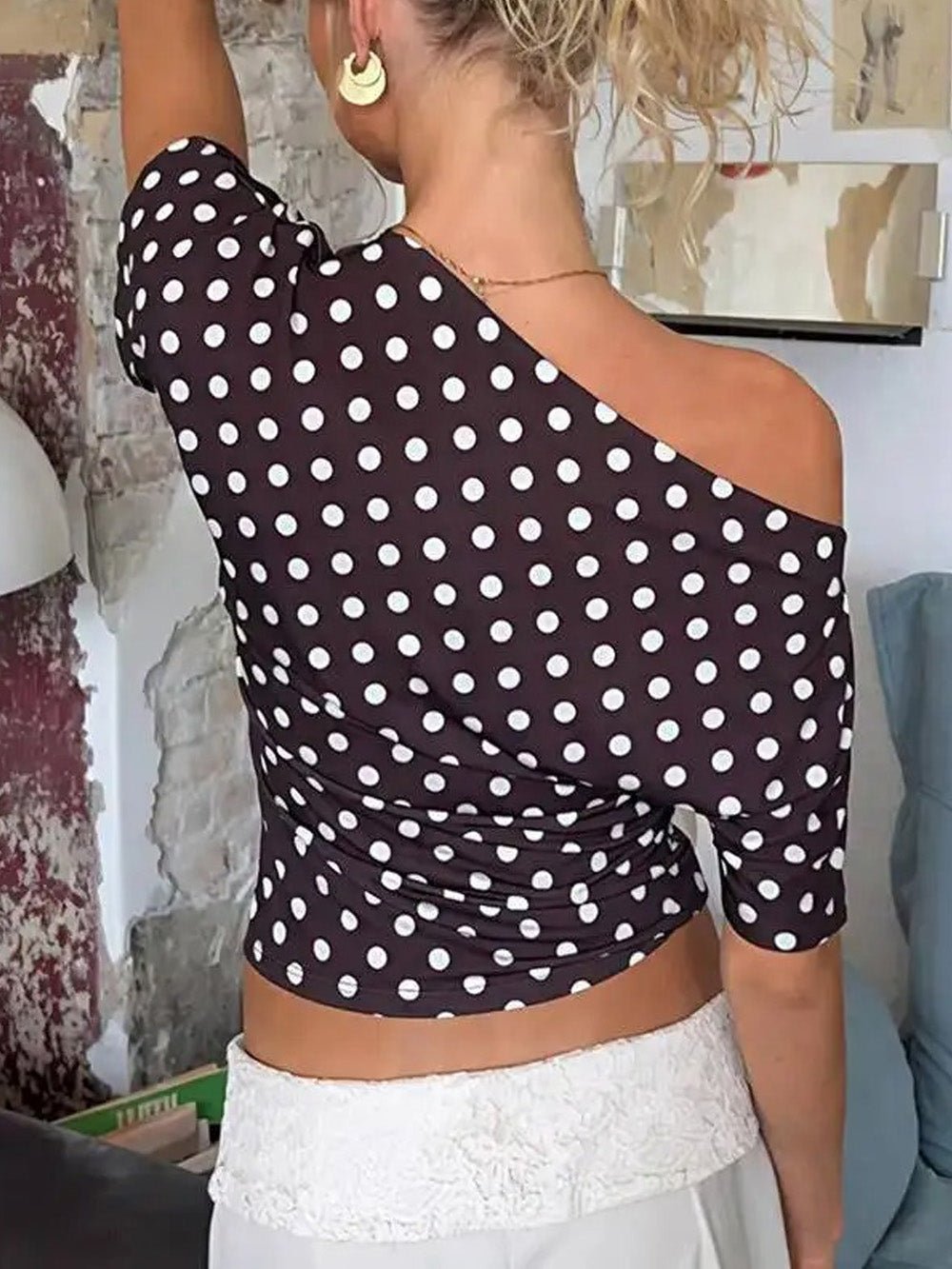 Laney Off - Shoulder Polka Dot Top - Fashion Pov
