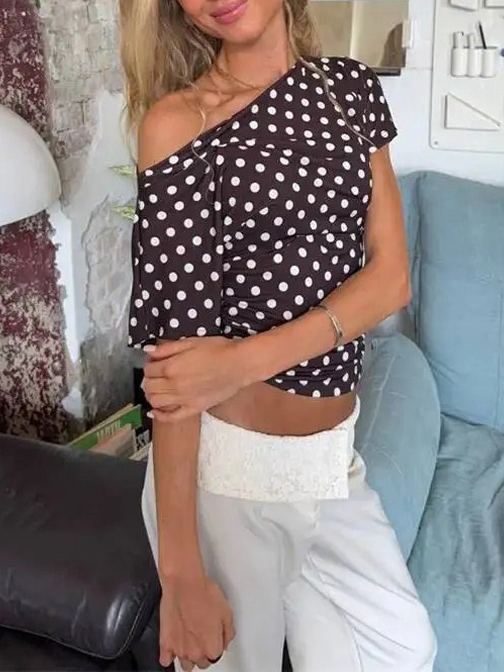 Laney Off - Shoulder Polka Dot Top - Fashion Pov