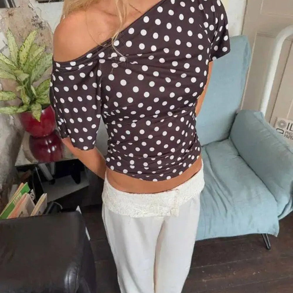 Laney Off - Shoulder Polka Dot Top - Fashion Pov