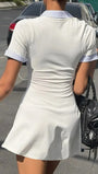 Lena Patchwork Collar Mini Dress - Fashion Pov