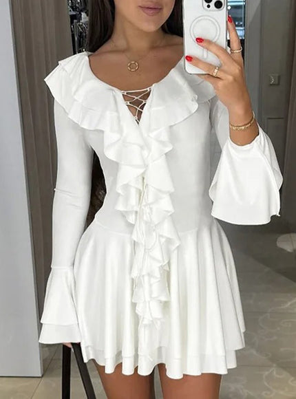 Lennon Ruffled Mini Dress - Fashion Pov