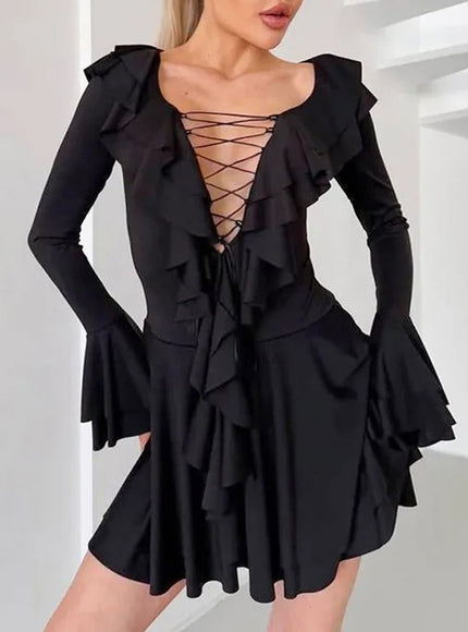 Lennon Ruffled Mini Dress - Fashion Pov
