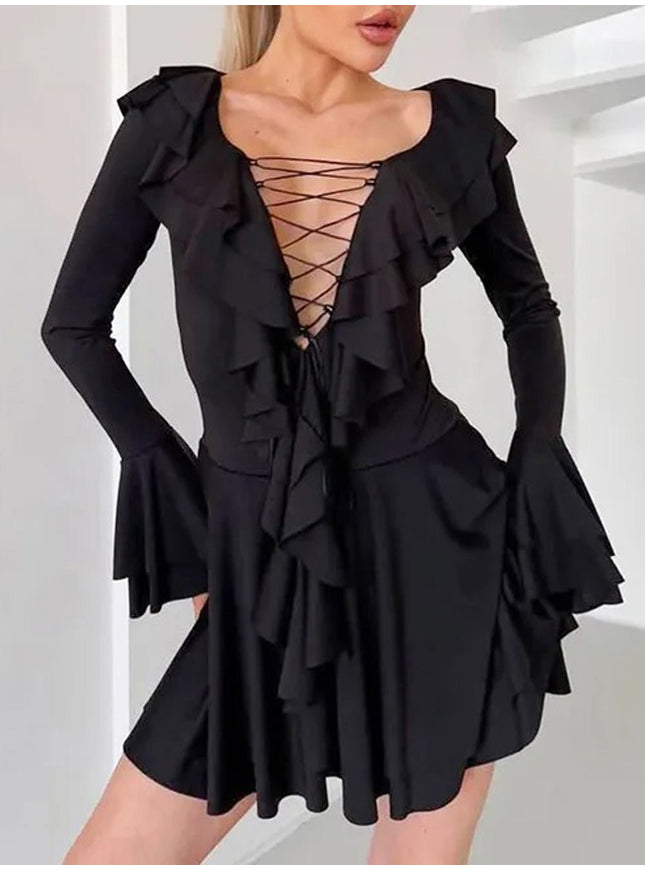 Lennon Ruffled Mini Dress - Fashion Pov