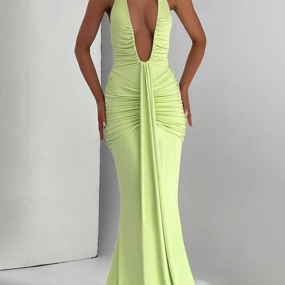 Liana Deep - V Halter Maxi Dress - Fashion Pov