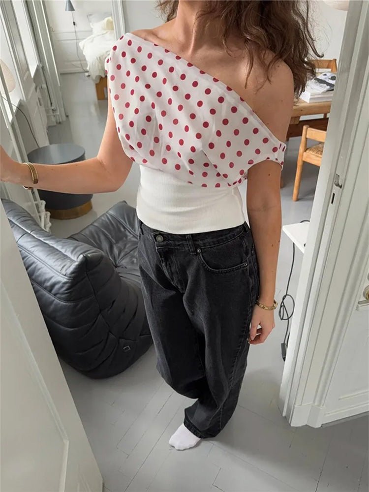 Lila Polka Dot Crop Top - Fashion Pov