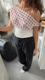 Lila Polka Dot Crop Top - Fashion Pov
