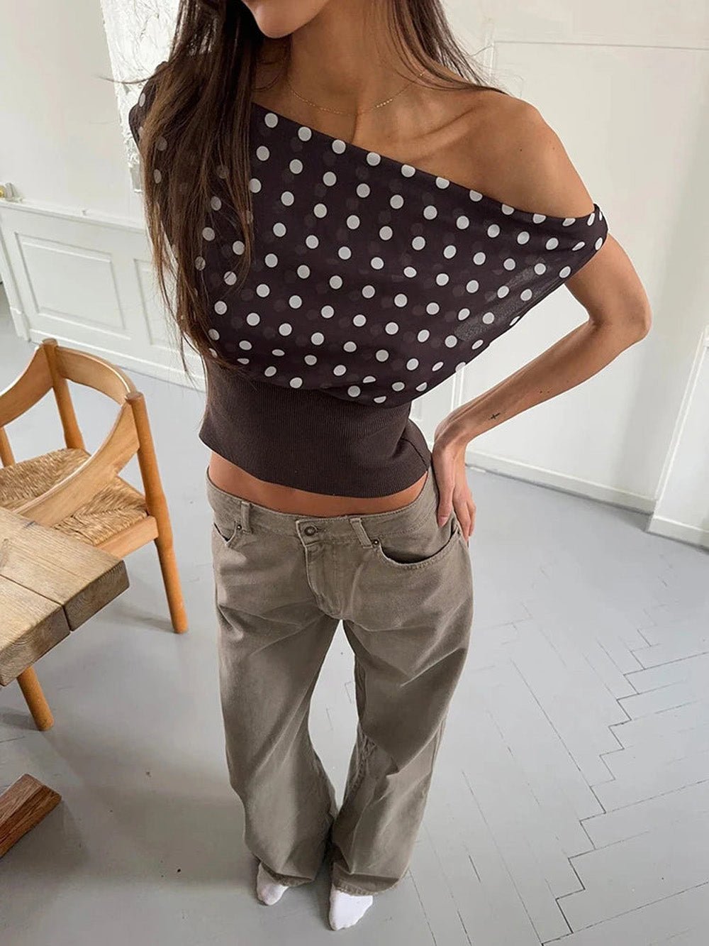 Lila Polka Dot Crop Top - Fashion Pov
