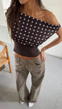 Lila Polka Dot Crop Top - Fashion Pov