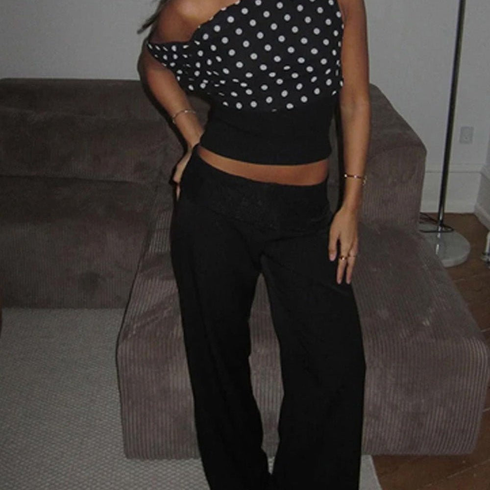 Lila Polka Dot Crop Top - Fashion Pov