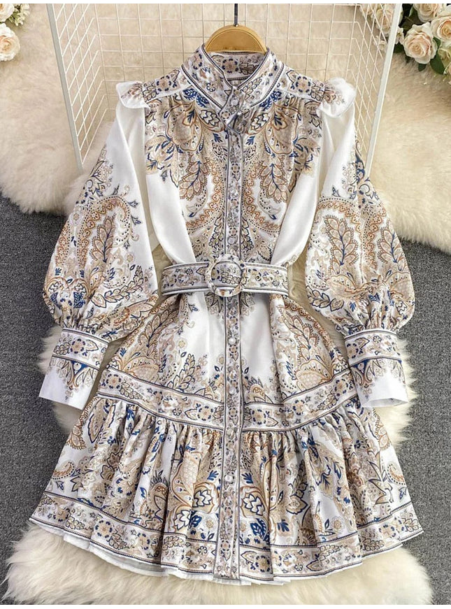 Liliana Ruffle Single Breasted Midi Dress - Fashion Pov
