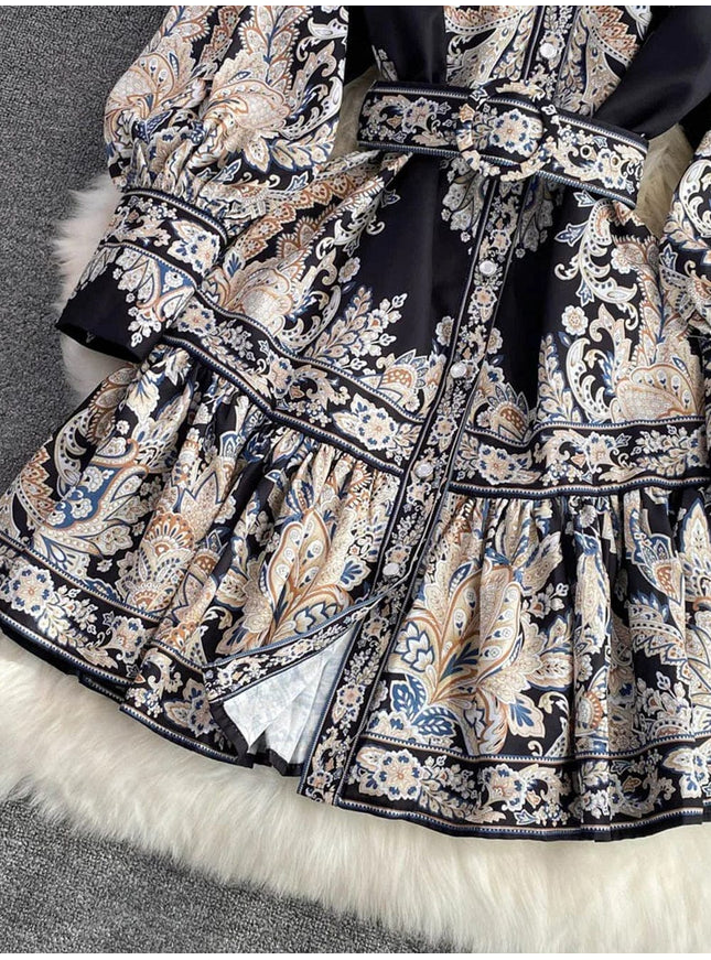 Liliana Ruffle Single Breasted Midi Dress - Fashion Pov