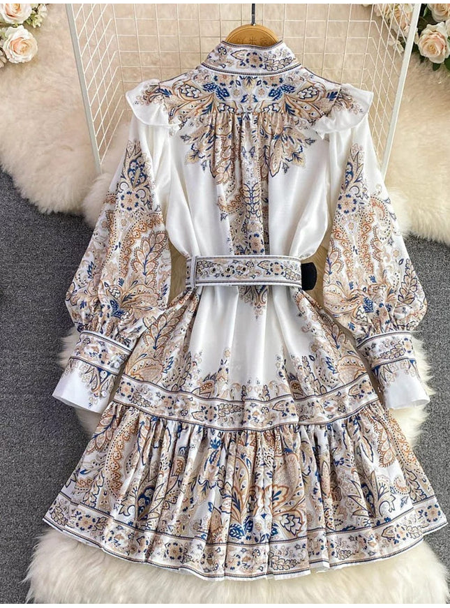 Liliana Ruffle Single Breasted Midi Dress - Fashion Pov