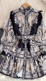 Liliana Ruffle Single Breasted Midi Dress - Fashion Pov