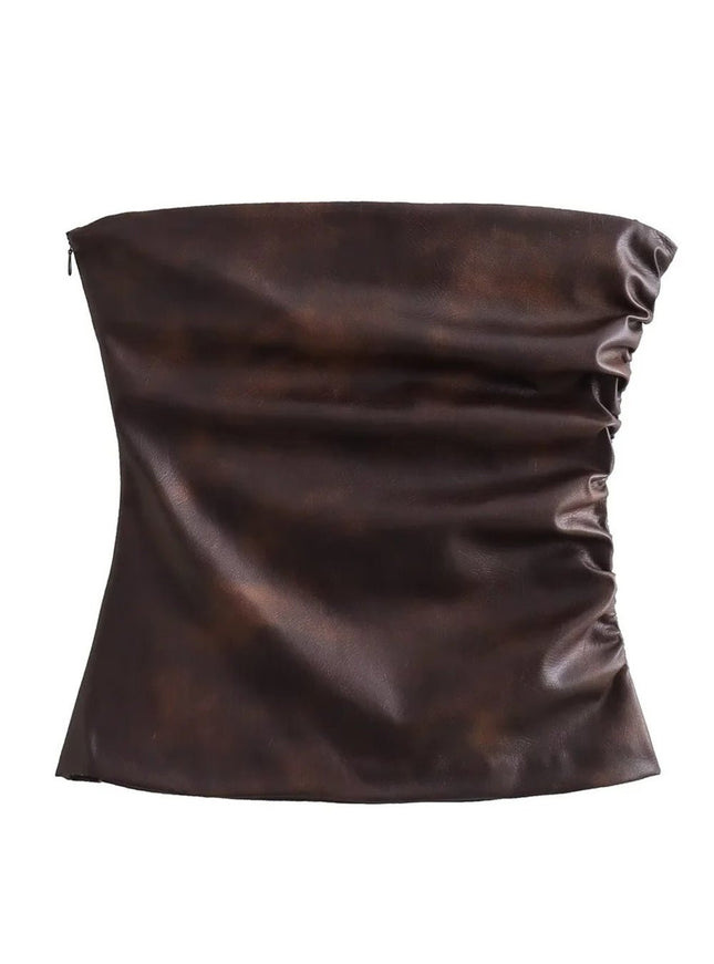 Lillian Leather Short Top - Fashion Pov
