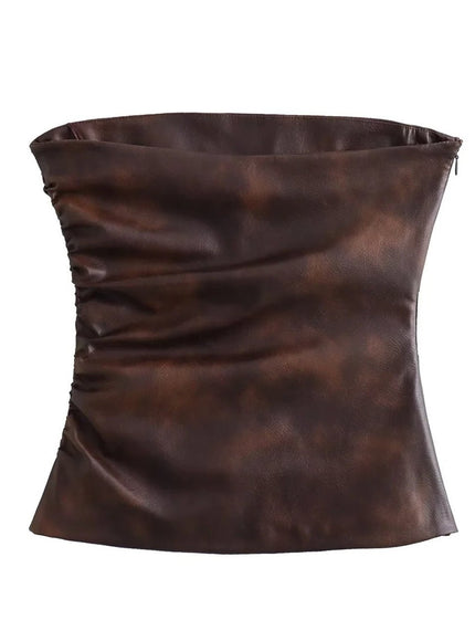 Lillian Leather Short Top - Fashion Pov