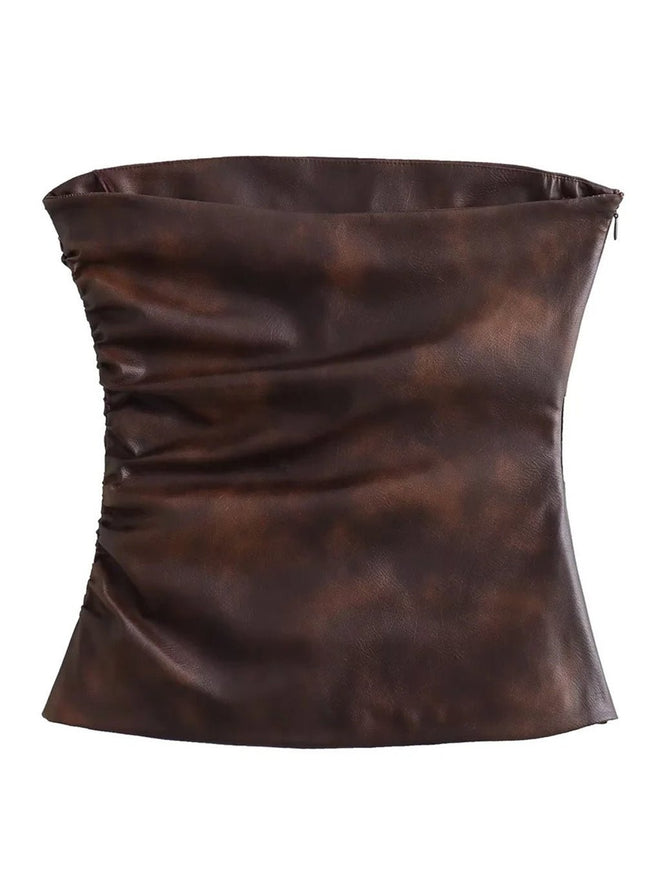 Lillian Leather Short Top - Fashion Pov