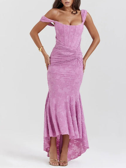 Lilly Off Shoulder Backless Midi Dress - Fashion Pov