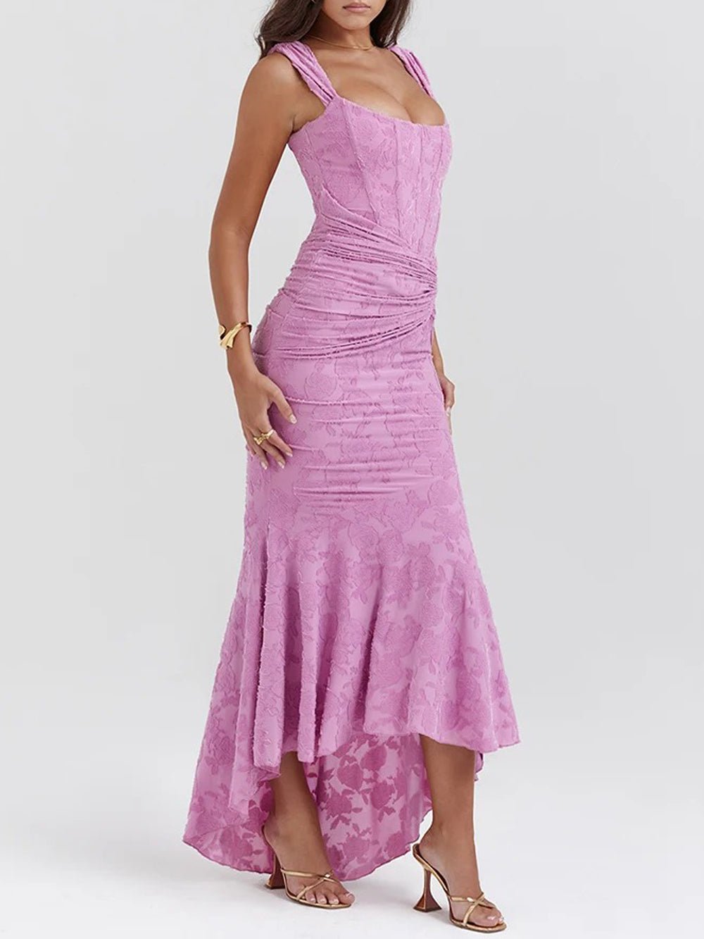 Lilly Off Shoulder Backless Midi Dress Purple / XS Lilly Off Shoulder Backless Midi Dress Purple / XS