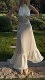 Lilou Polka Dot Halter Maxi Dress - Fashion Pov