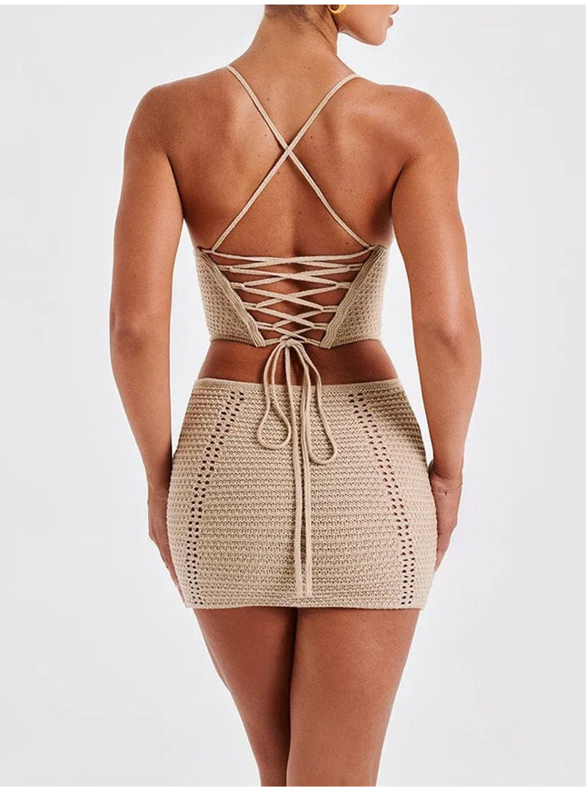 Lily Backless Sleeveless Top & Skirt Set - Fashion Pov
