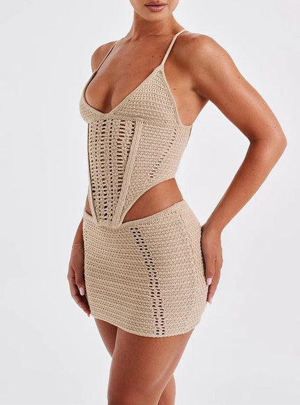 Lily Backless Sleeveless Top & Skirt Set - Fashion Pov