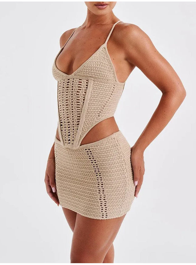 Lily Backless Sleeveless Top & Skirt Set - Fashion Pov