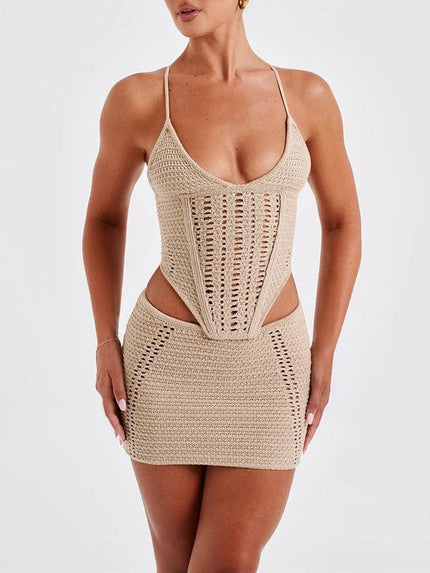 Lily Backless Sleeveless Top & Skirt Set - Fashion Pov