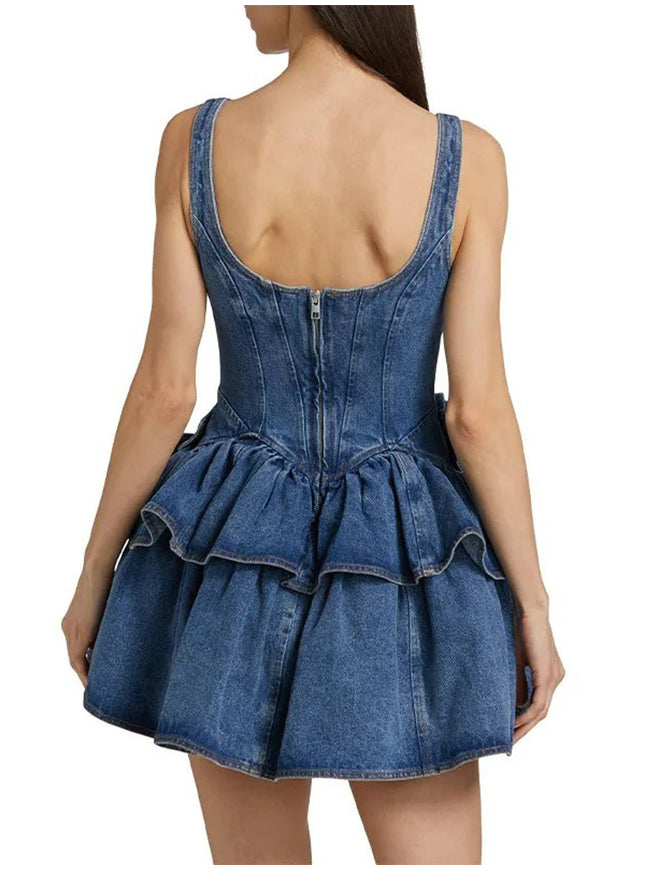 London Denim Mini Dress - Fashion Pov