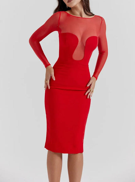 Lucia Backless Split Bodycon Midi Dress - Fashion Pov