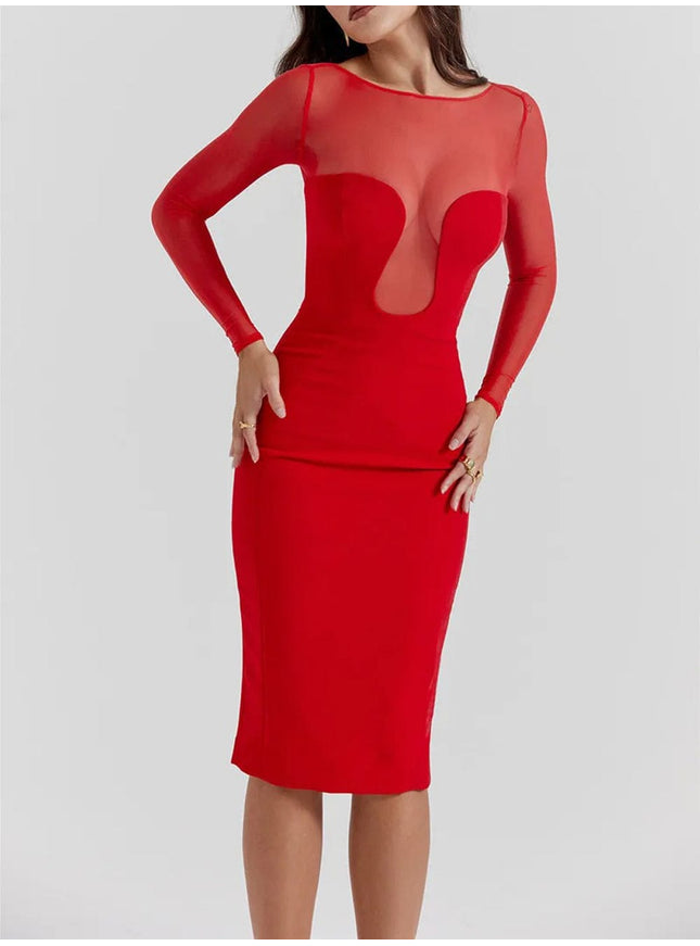 Lucia Backless Split Bodycon Midi Dress - Fashion Pov