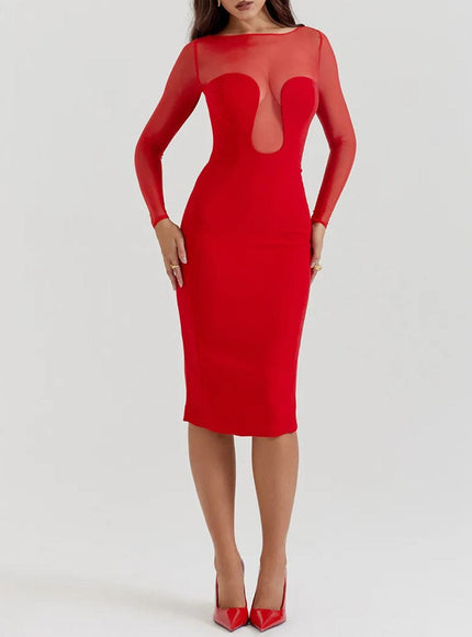 Lucia Backless Split Bodycon Midi Dress - Fashion Pov