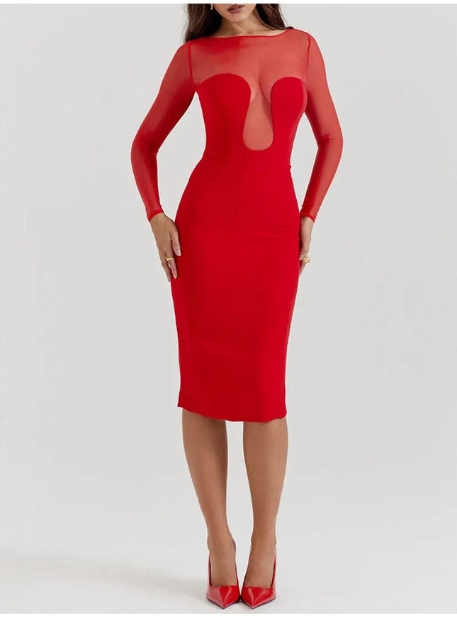 Lucia Backless Split Bodycon Midi Dress - Fashion Pov